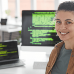 Girl developing software